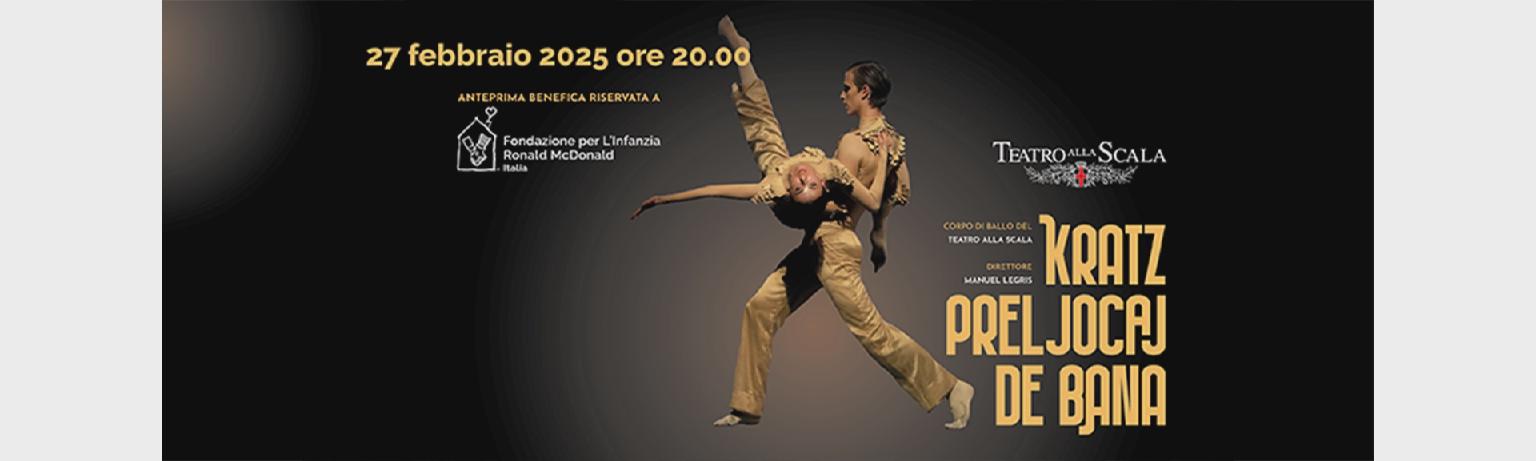 Locandina evento al teatro La Scala per fondazione Ronald McDonald